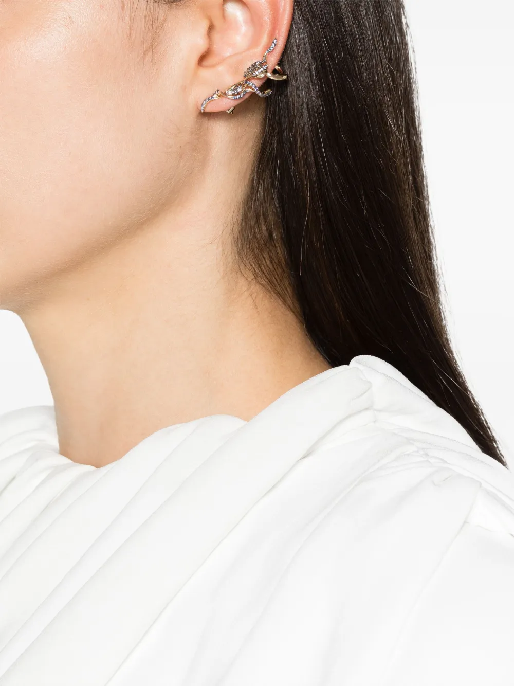 Bibi van der Velden 18kt Puff Weißgoldohrring mit Schmucksteinen | Image 2