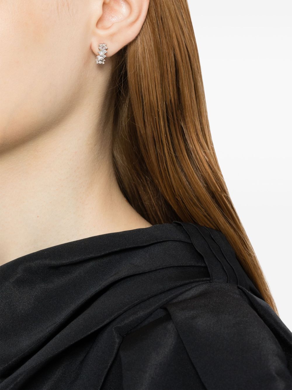 Image 2 of Suzanne Kalan 18kt white gold diamond hoop earrings