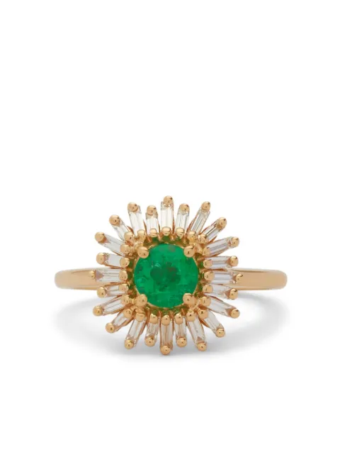 Suzanne Kalan 18kt yellow gold One Of A Kind emerald and opal ring