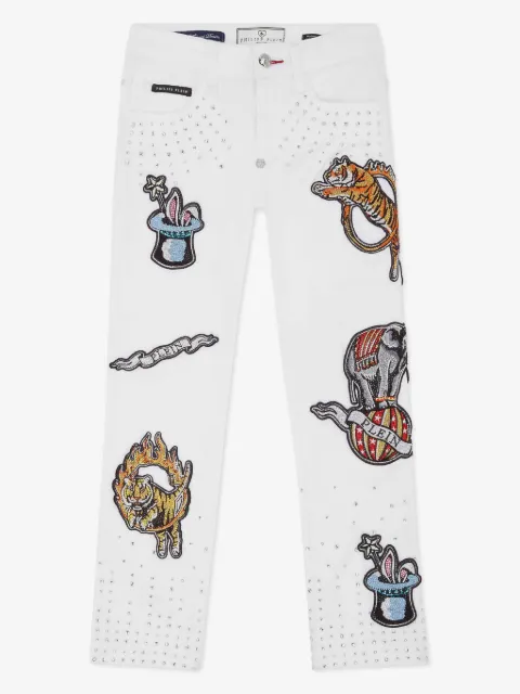 Philipp Plein Junior jean à appliqué