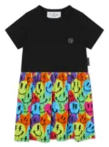 Philipp Plein Junior Smile cotton mini dress - Black