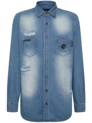 Philipp plein denim shirt shop