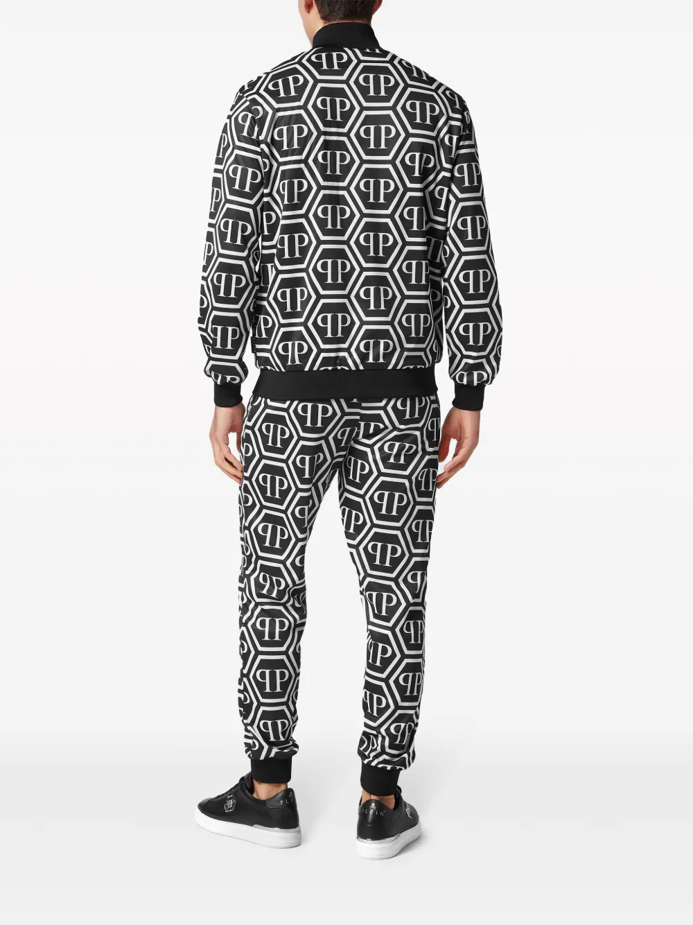 Shop Philipp Plein Monogram-print Jersey Tracksuit In Black