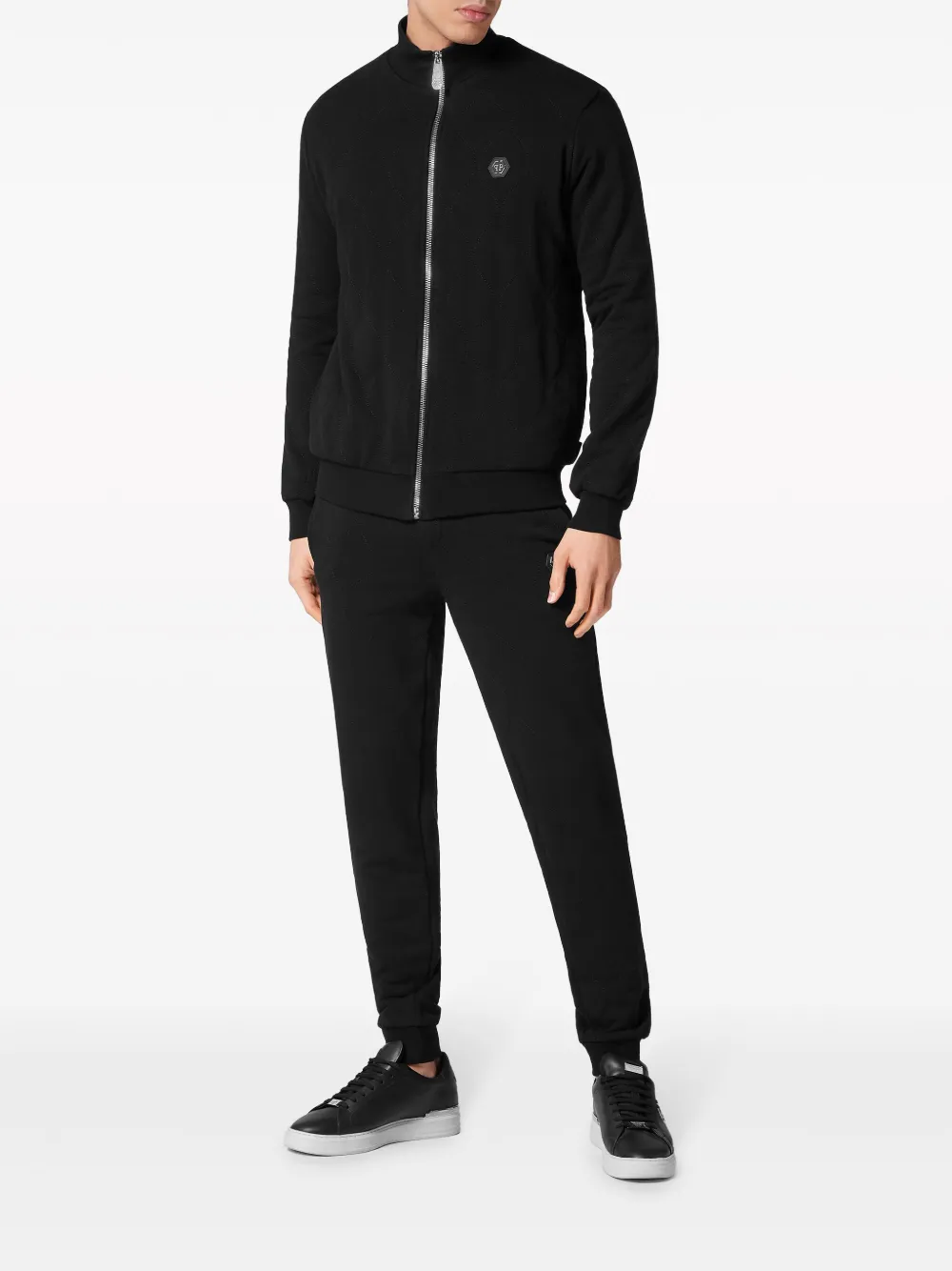 Philipp Plein Gevoerd trainingspak met logo - Zwart