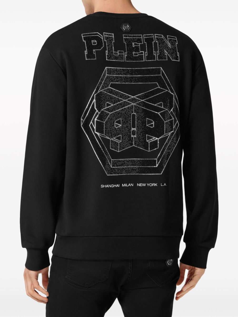 Shop Philipp Plein Wire Frame Graphic-print Sweatshirt In Black