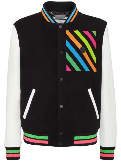 Philipp Plein logo-appliqué wool jacket