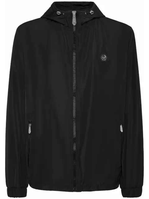 Philipp Plein logo-patch hooded windbreaker