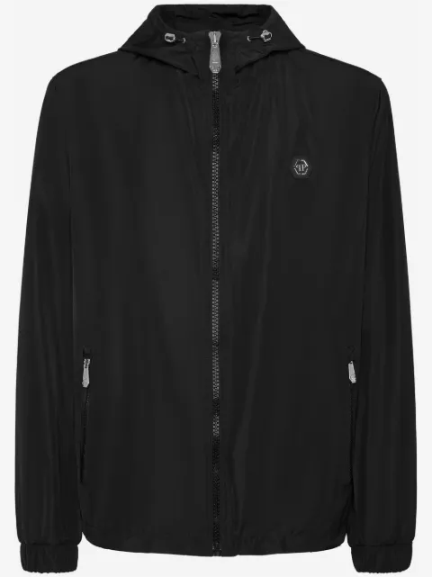 Philipp Plein logo-patch hooded windbreaker