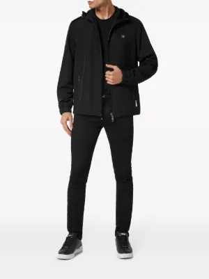 フィリッププレイン　ブラックレザー フード付きジャケット スカルデザイン Philipp Plein（フィリッププレイン）ジャケット - FARFETCH
