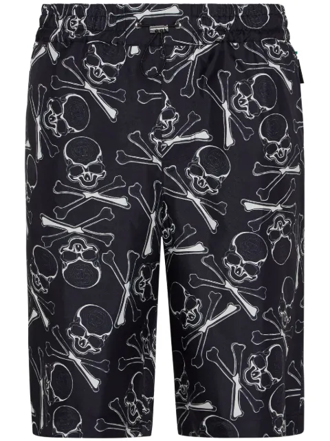 Philipp Plein bermudas de seda con motivo Skull