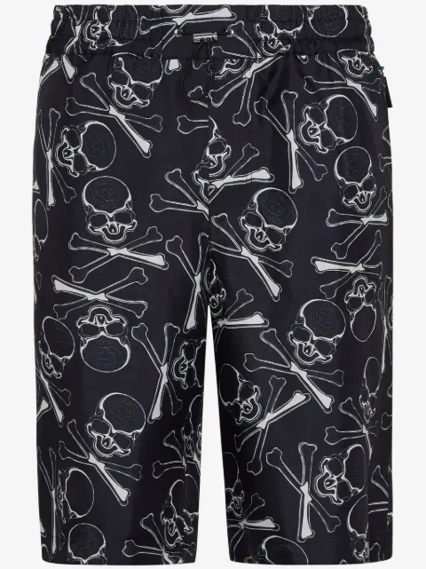Philipp Plein bermudas de seda con motivo Skull