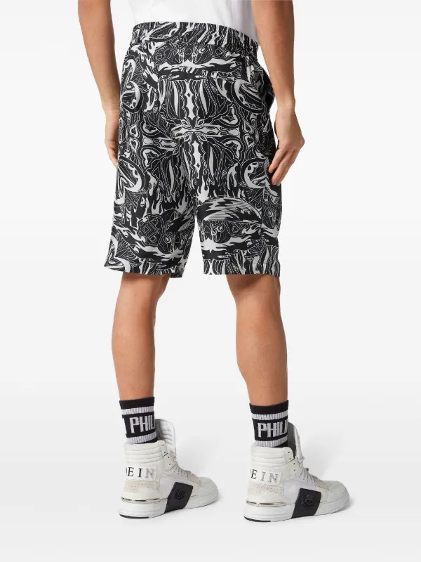 Philipp Plein Tribal Circus シルクショートパンツ | ブラック