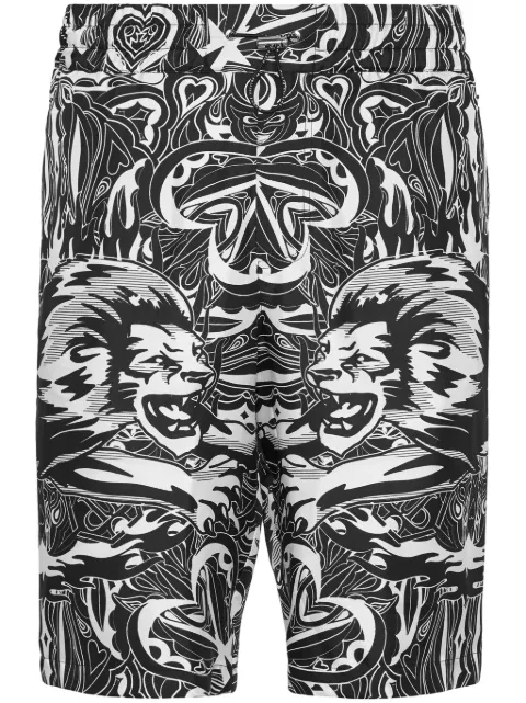 Philipp Plein Tribal Circus silk shorts