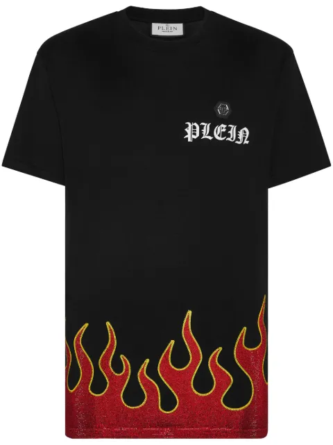 Philipp Plein Flame-print cotton T-shirt