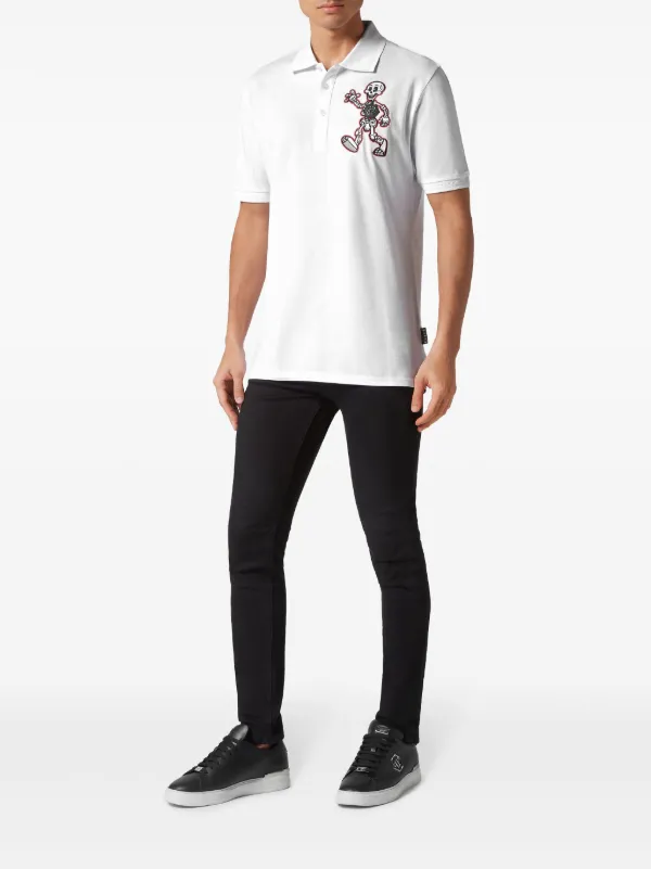 Philipp Plein Skully Gang Polo Shirt White FARFETCH UK