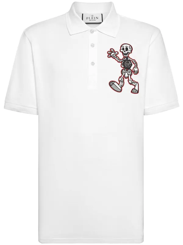 Philipp Plein Skully Gang Polo Shirt White FARFETCH UK