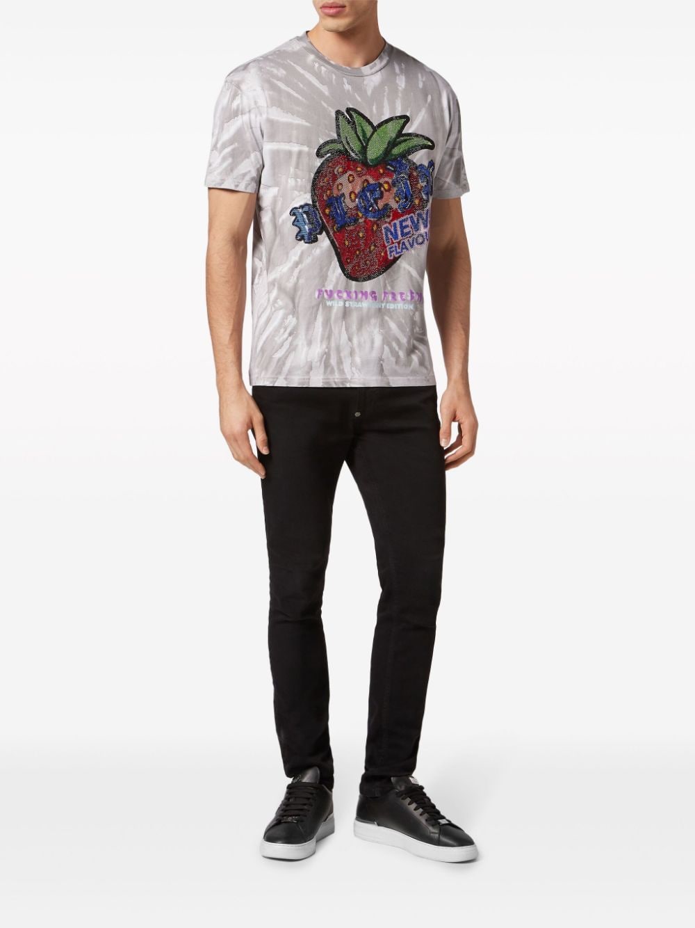 Shop Philipp Plein Tutti Frutti Cotton T-shirt In Grau