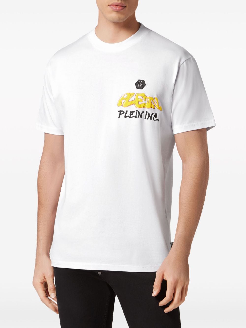 Shop Philipp Plein Bombing Graffiti Cotton T-shirt In White