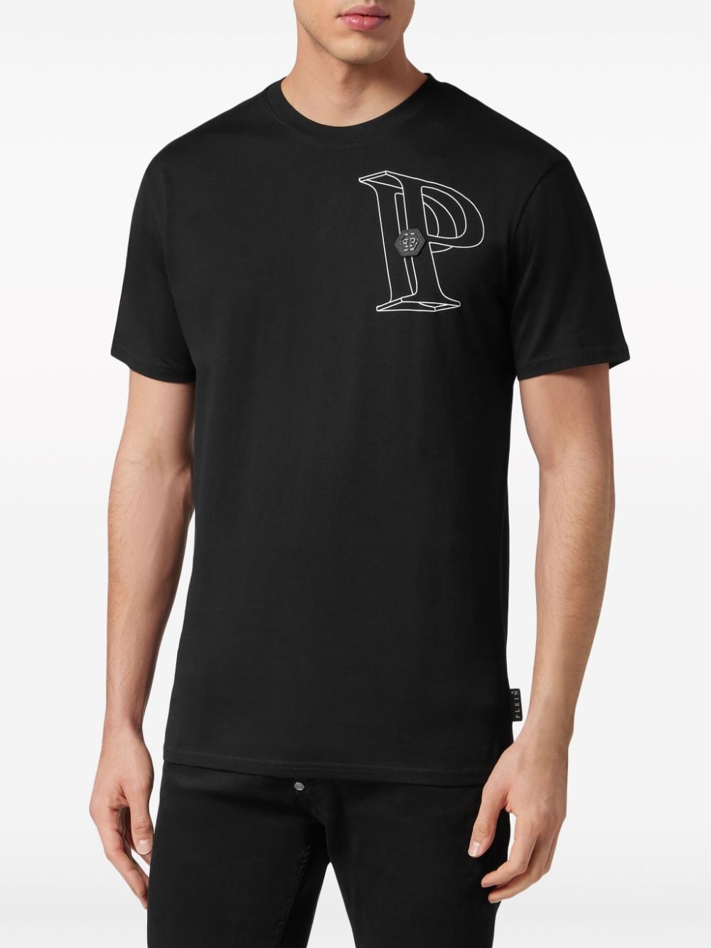 Shop Philipp Plein Wire Frame Cotton T-shirt In Black