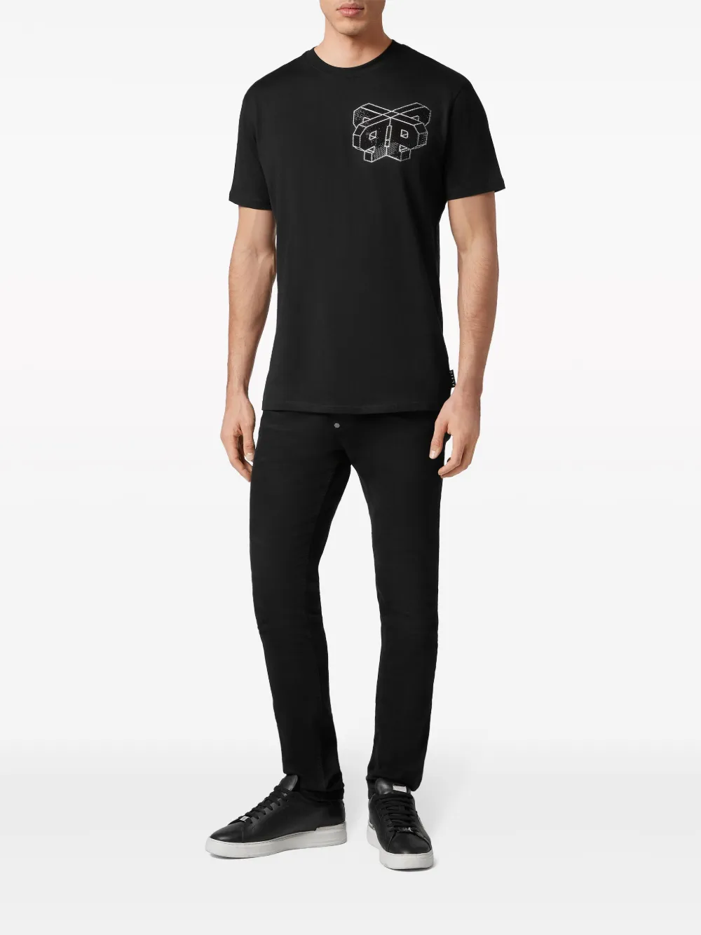 Shop Philipp Plein Wire Frame Cotton T-shirt In Schwarz