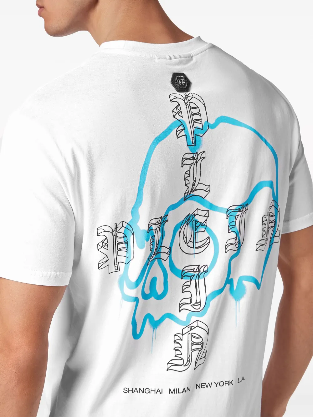 Philipp Plein T-shirt met doodskopprint Wit