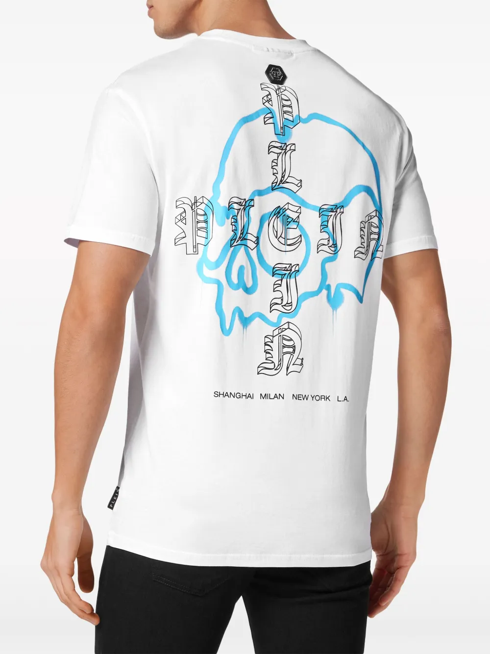 Philipp Plein T-shirt met doodskopprint Wit