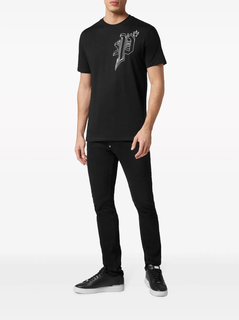 Shop Philipp Plein Wire Frame Cotton T-shirt In Black