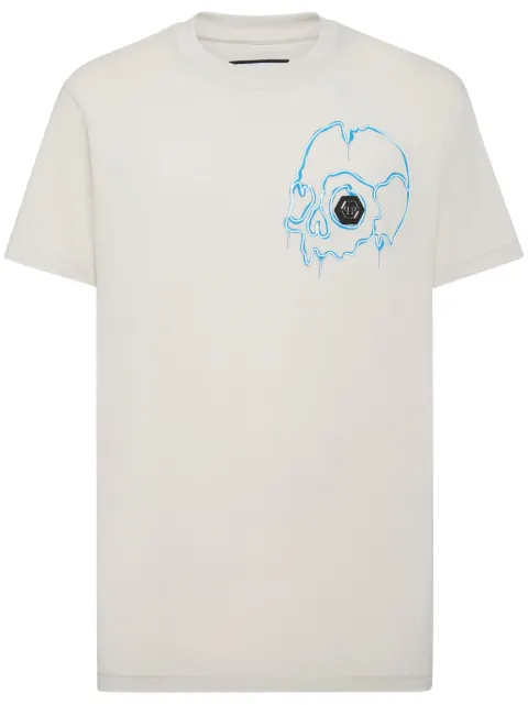 Philipp Plein playera con estampado Dripping Skull