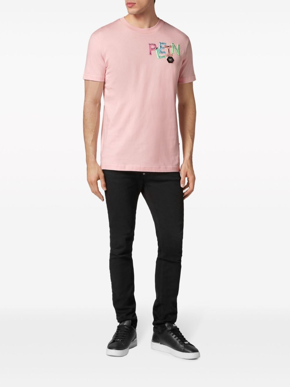 Shop Philipp Plein Logo-print Cotton T-shirt In Pink