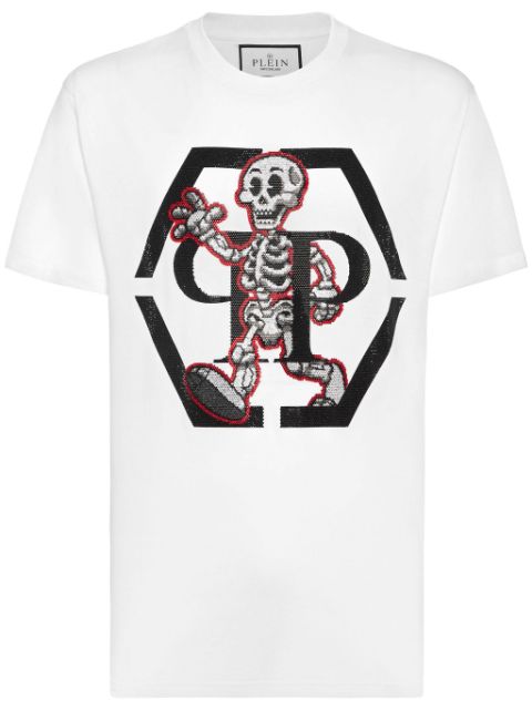 Philipp Plein rhinestone-skeleton cotton T-shirt Men