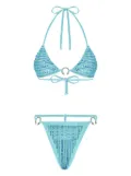 Philipp Plein crystal-embellished bikini - Blue