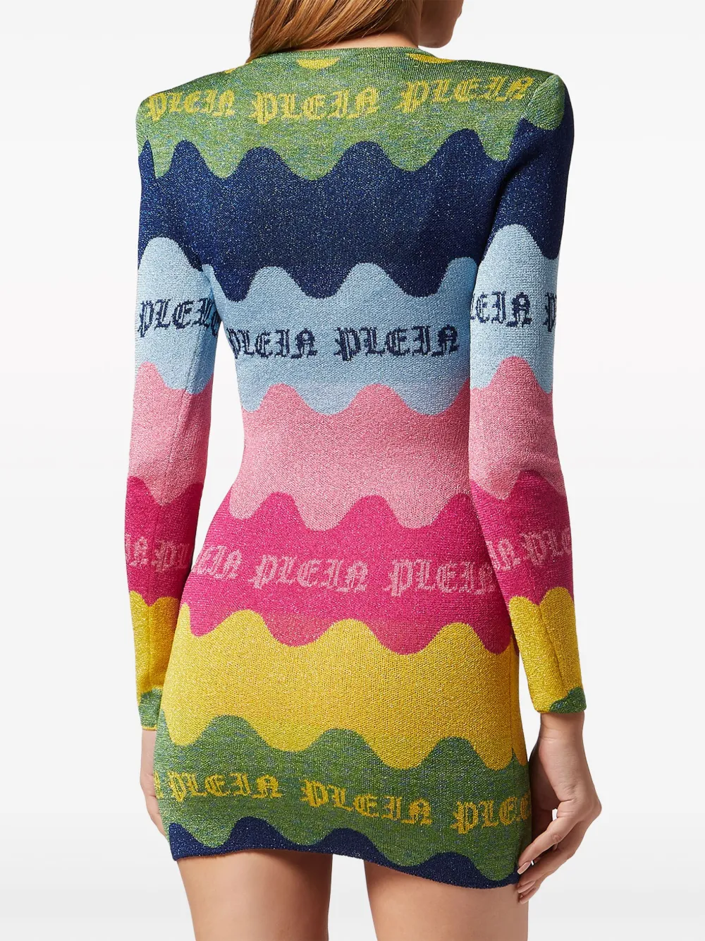 Philipp Plein Jurk met jacquard logo Groen