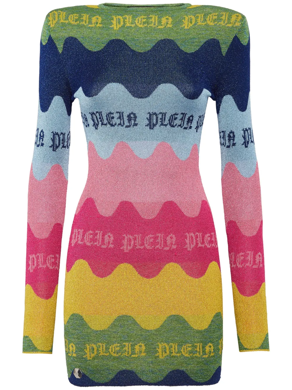 Philipp Plein Jurk met jacquard logo Groen