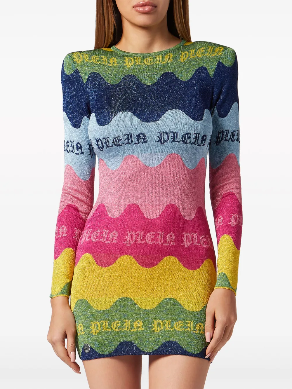 Philipp Plein Jurk met jacquard logo Groen