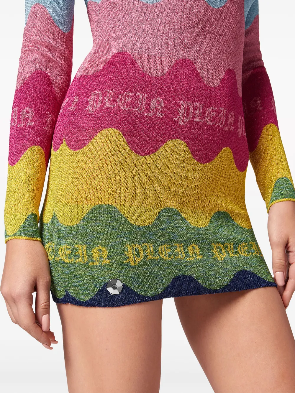 Philipp Plein Jurk met jacquard logo Groen