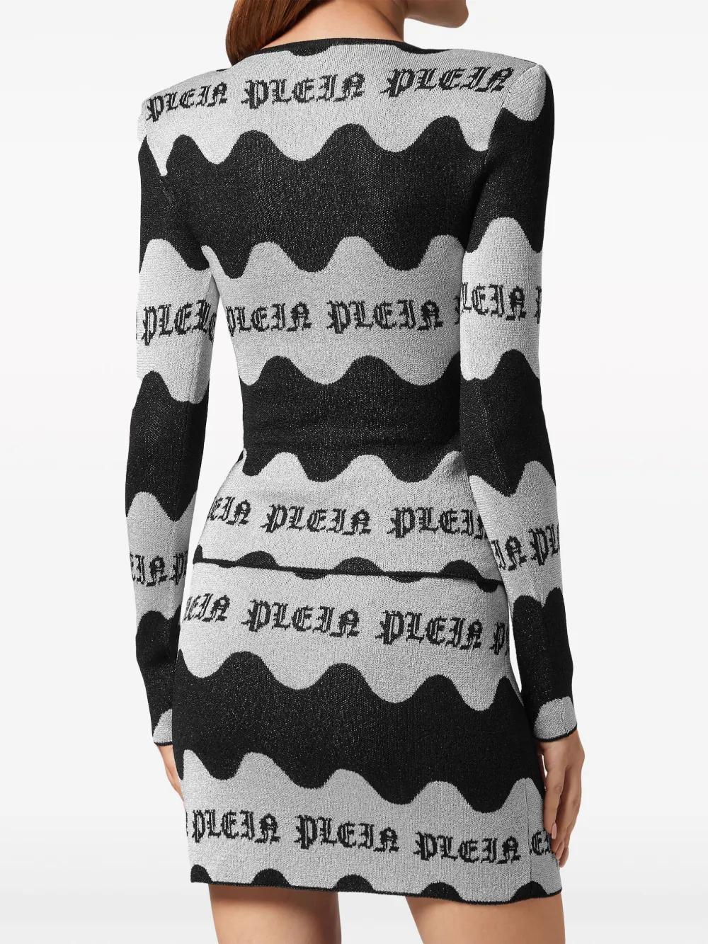 PHILIPP PLEIN WAVE-JACQUARD LONG-SLEEVE TOP 