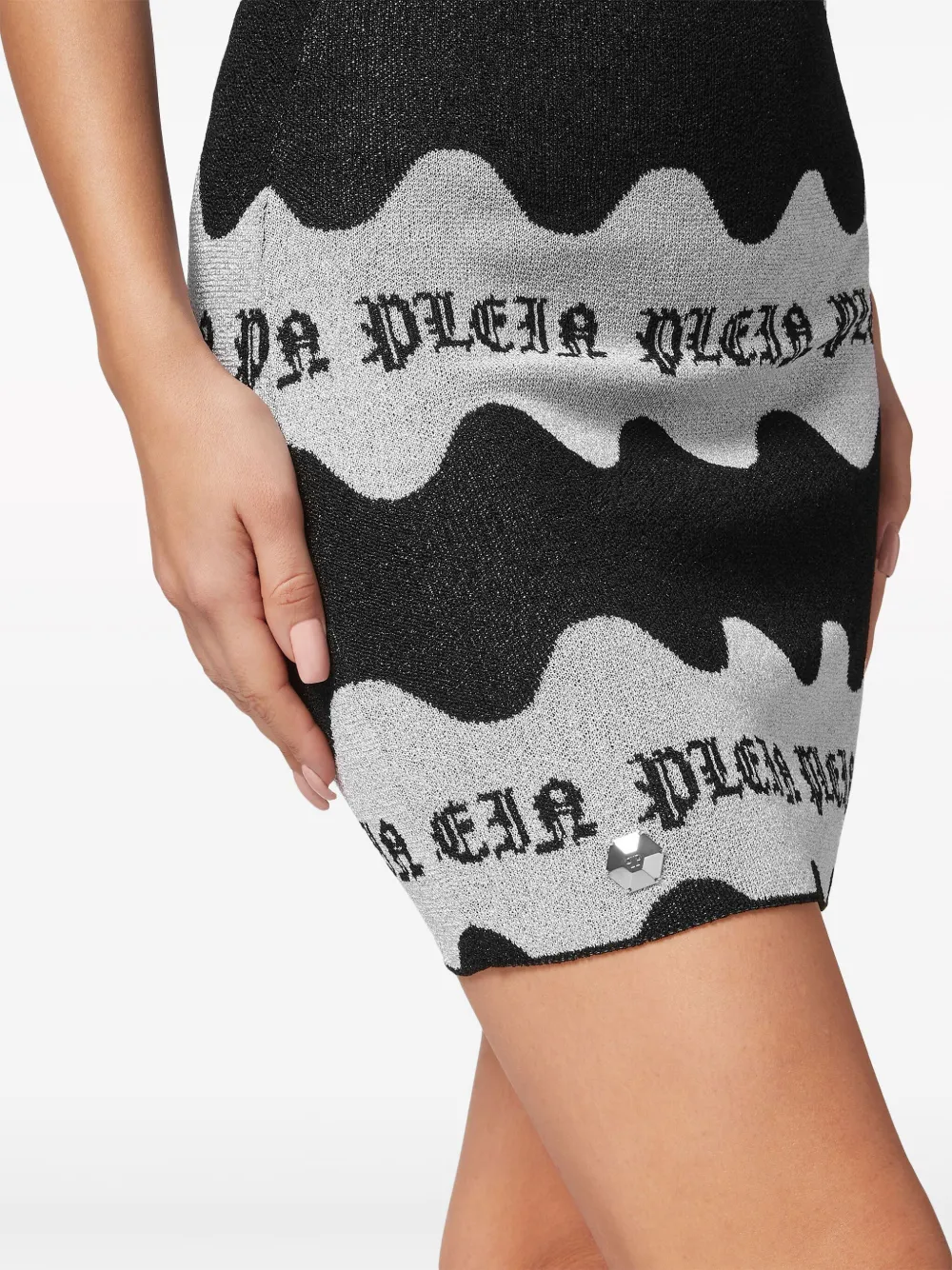 Philipp Plein Mini-rok met jacquard Zwart