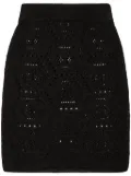 Philipp Plein monogram-pattern knitted miniskirt - Black