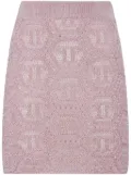 Philipp Plein monogram-pattern knitted miniskirt - Pink