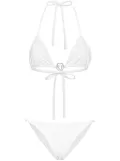Philipp Plein logo-plaque triangle bikini set - White