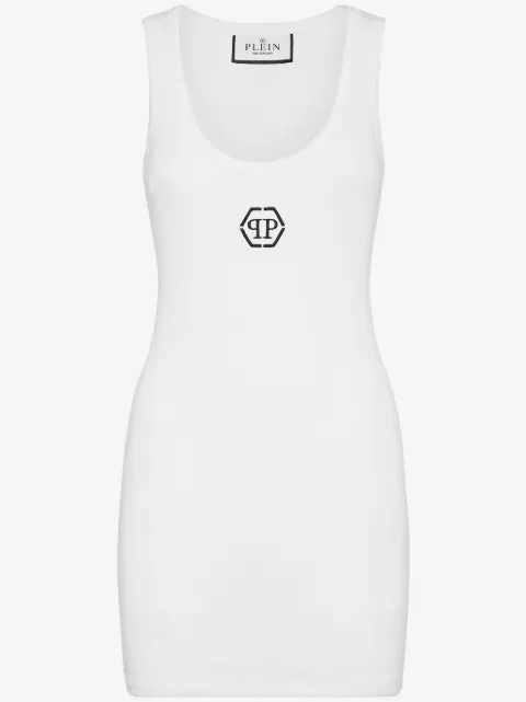 Philipp Plein  vestido estilo camiseta con logo bordado