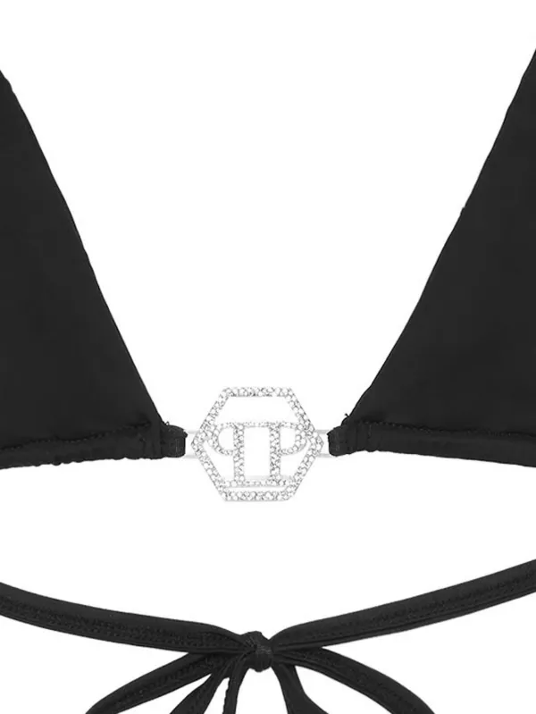 Philipp Plein logo-plaque Triangle Bikini Set | Black | FARFETCH