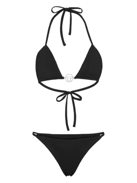 Philipp Plein haut de bikini à plaque logo