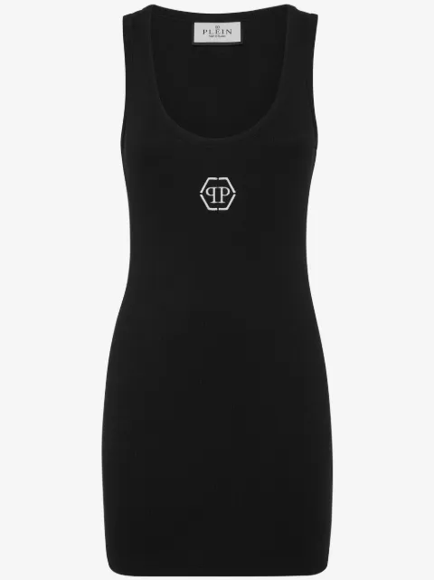 Philipp Plein  vestido estilo camiseta con logo bordado