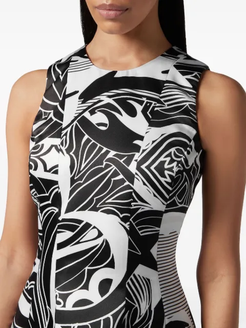 Philipp Plein graphic-print duchesse mini dress PADCWRG2870PTE060N - 3