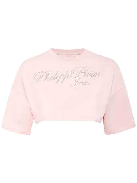 Philipp Plein logo-embellished cropped T-shirt Women