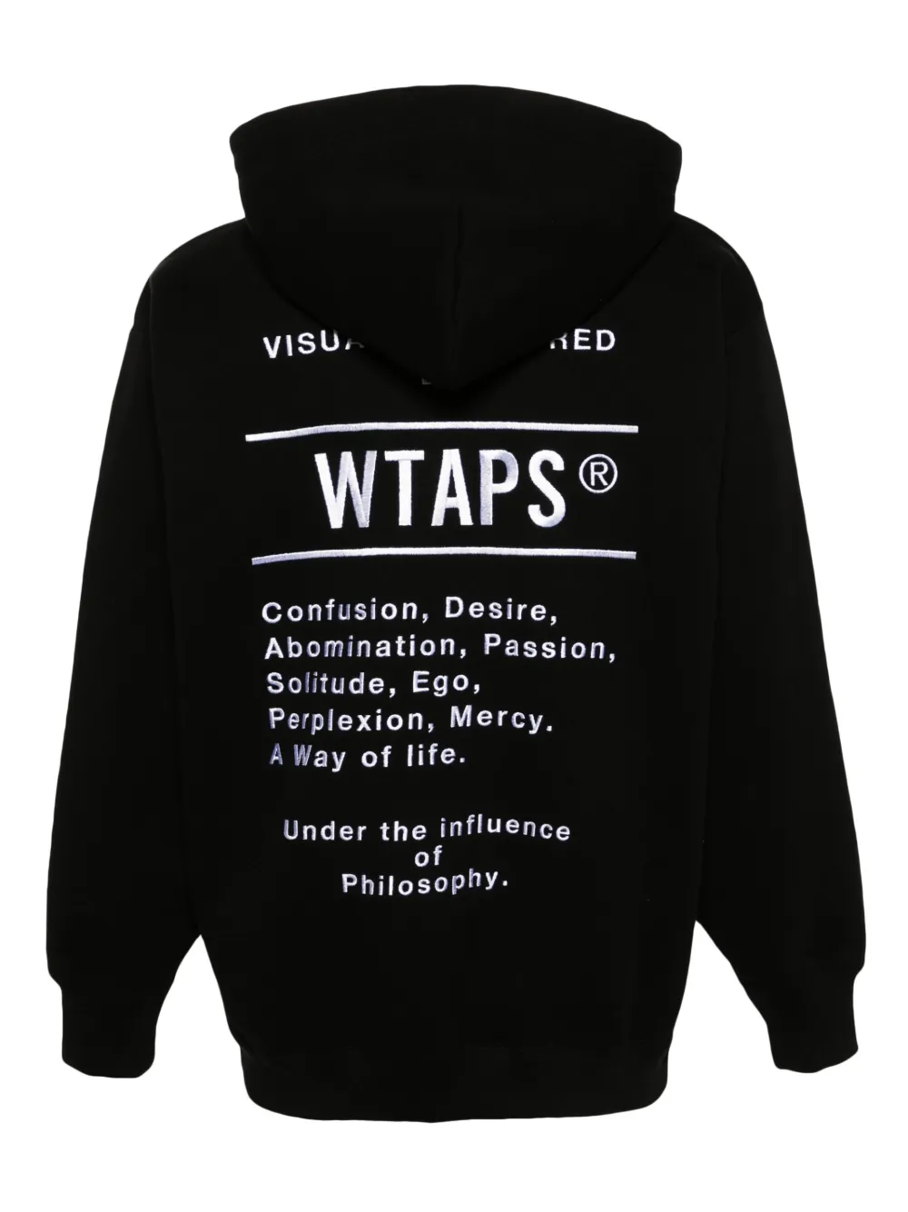 Shop Wtaps Cut & Sew Embroidered Hoodie In Black