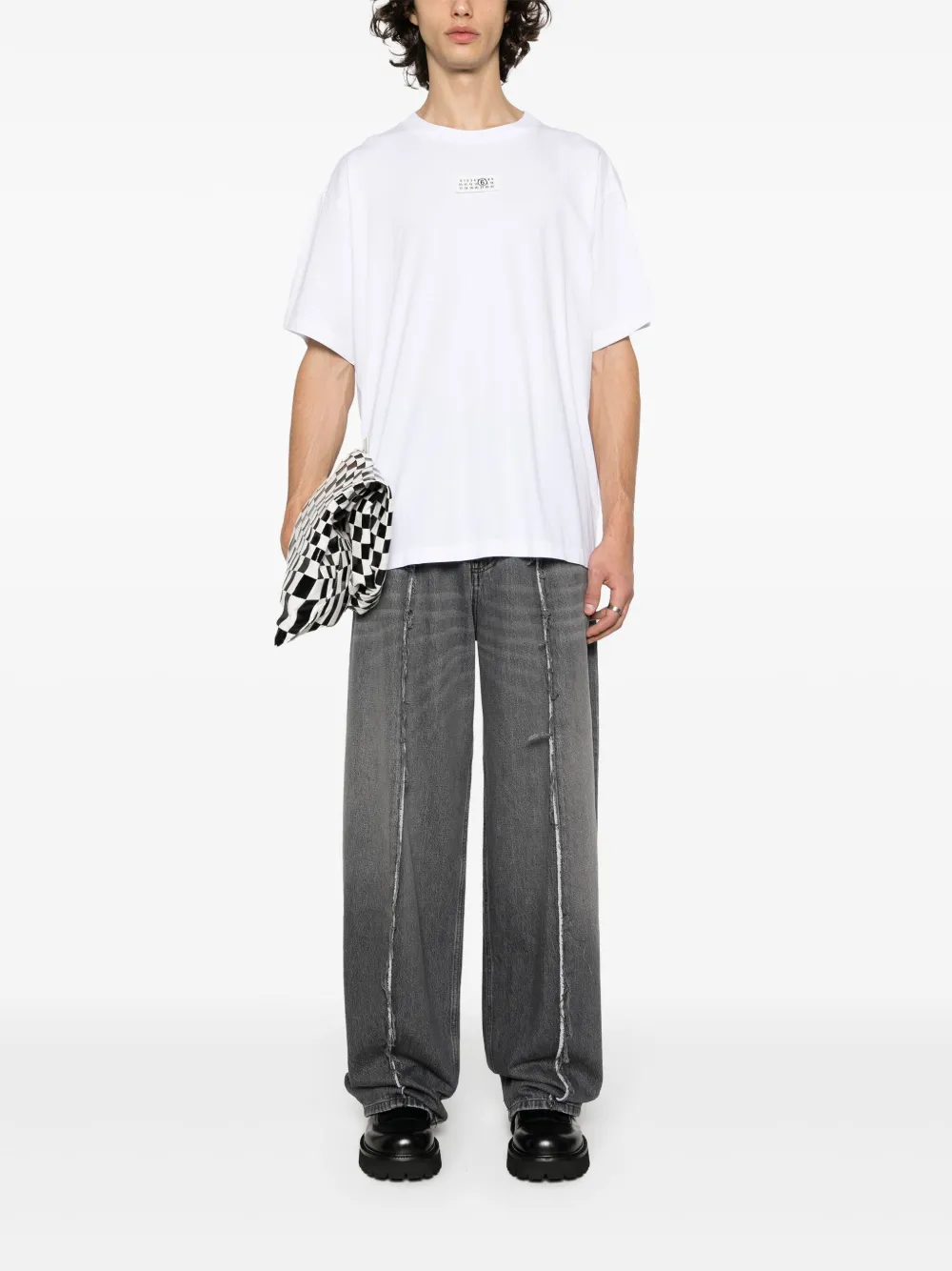 MM6 Maison Margiela Katoenen jeans met wijde pijpen - Grijs
