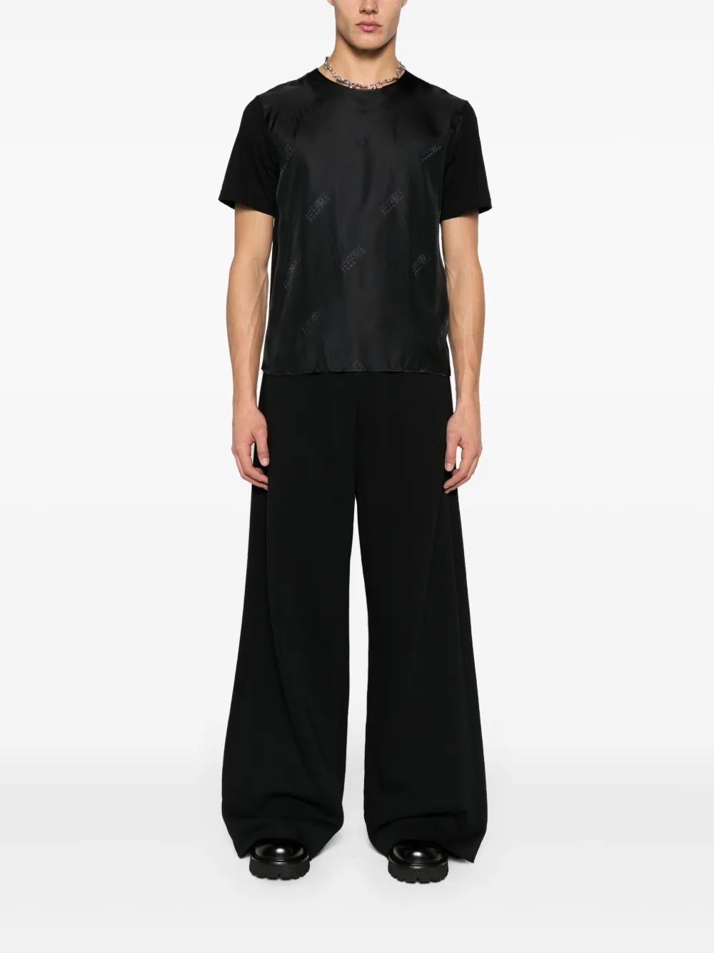 MM6 Maison Margiela T-shirt met print en vlakken - Zwart