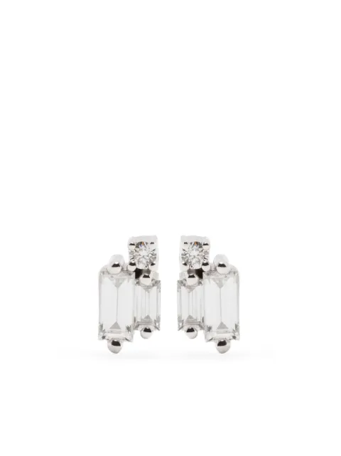 Suzanne Kalan 18kt white gold diamond stud earrings